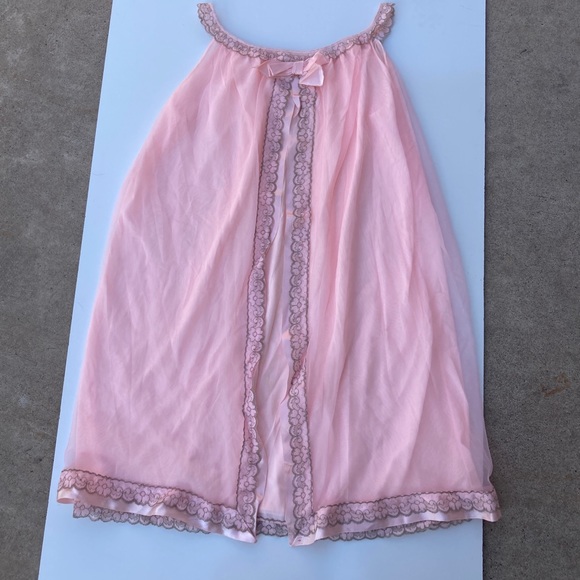 Vintage Other - Vintage 60s Pink Babydoll Slip Nightgown Short